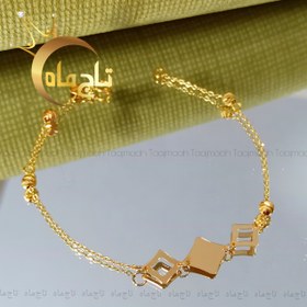 تصویر دستبند لوزی مینیمال طلا ۱۸ عیار 