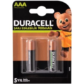 تصویر باتری نیم قلمی شارژی 900mAh دوراسل بسته 2 عددی 