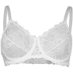 تصویر سوتین زنانه ژولانیک مدل فنردار گیپور رنگ سفید کد S106 کالکشن راولا 