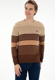 تصویر پلیور مردانه قهوه ای یو اس پولو 