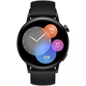 تصویر هواوی واچ GT 3 با بند سیلیکونی مشکی نسخه 42 میلی‌متری Huawei Watch GT 3 With Black Fluoroelastomer Strap 42mm MIL-B19