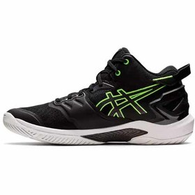 تصویر کتونی والیبال اسیکس ژل برست 26 مشکی سبز Asics Gel Burst 26 Black Green 