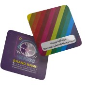 تصویر کارت ویزیت لمینت برجسته مربع دورگرد 