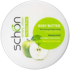 تصویر کره بدن سیب سبز و شی باتر شون حجم 200 میلی لیتر Schon Green Apple and Shea Butter Body Butter 200 ml