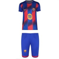 تصویر کیت فوتبالی بارسلونا طرح یامال ۲۰۲۶ سایز بچگانه و بزرگسال 