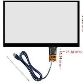 تصویر تاچ خازنی 10.1 اینچ 16:9 با درایور GT911 قابلیت اتصال با 6 پین I2C و USB مدل STC-10197-6 