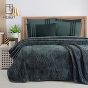 تصویر ست روتختی کِرپ با پتوی اسپانیایی ANTRASİT 