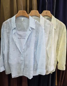 تصویر شومیز حریر شیشه ای دو تکه 