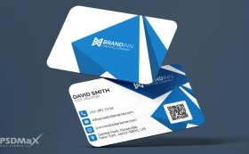 تصویر کارت ویزیت ساده سفید آبی 