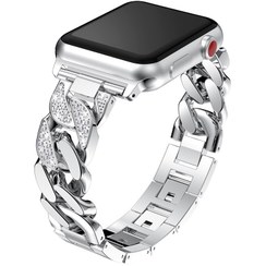 تصویر بند کارتیر تک ردیف نگین دار برای اپل واچ ا strap for Apple Watch 40mm strap for Apple Watch 40mm