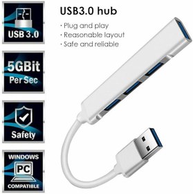 تصویر هاب USB 3 چهارپورت فلزی 