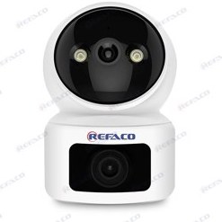 تصویر دوربین وای فای دو لنزه REFACO WIFI CAMERA DUAL LIGHT DUAL LENS INDOOR 3Mp 256G SD CARD cctv رفاکو RFW304-DD 