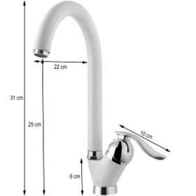 تصویر ست شیرآلات پادرا مدل گاما سفید Padra faucet set, Gamma model, white