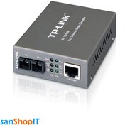 تصویر مبدل فیبر نوری (مدیا کانورتور) تی پی لینک مدل MC100CM TP-LINK MC100CM 10100Mbps Multi-Mode Media Converter