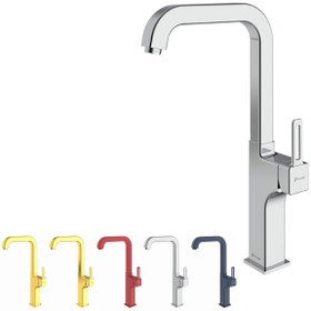 تصویر شیر ظرفشویی شودر مدل میشل - کروم Shouder Sink Faucet Michel Model