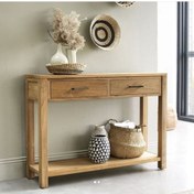 تصویر آینه کنسول چوبی دو کشو 