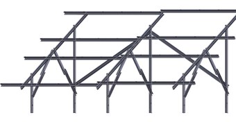 تصویر سازه خورشیدی ۸ پنله دو ردیف 