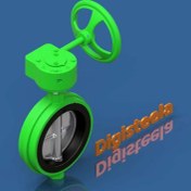 تصویر شیر پروانه موتوردار استیل ( ویفری اهرم دار) 