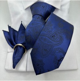 تصویر کراوات مردانه آبی سرمه ای ilayda emir | İ.E-KRAVAT اورجینال 