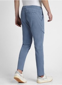 تصویر شلوار کارگو آبی استیل مردانه، فیت باریک برند dennis lingo Steel Blue Cargo Trousers for Men, Slim Fit