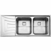 تصویر سینک ظرفشویی استیل البرز مدل 736 توکار دو لگن 