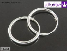 تصویر گوشواره نقره حلقه ای ساده کد 148386 