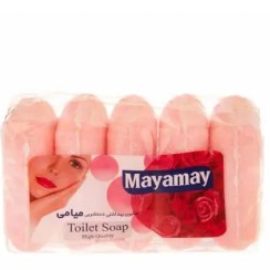 تصویر صابون دستشویی مدل گل رز بسته 5 عددی 75 گرم میامی Miami toilet soap, rose model, weight 75 grams, pack of 5