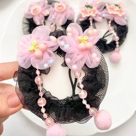 تصویر پک کش موی توری بقچه ای و بامتل خط کشی کد ۲۷۴۱ - طرح 