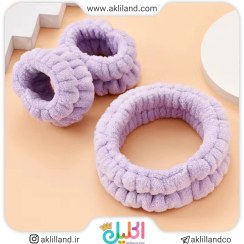 تصویر ست هدبند و مچ بند حوله ای فانتزی 