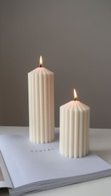 تصویر شمع دستساز آرشید مدل استوانه کله قندی ١٥ سانت Candle