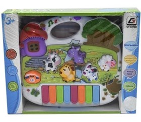 تصویر پیانو موزیکال اسباب بازی طرح کلبه درخت و قارچ 