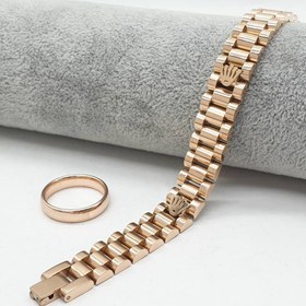 تصویر ست دستبند و انگشتر طرح طلا مدل Rolex 