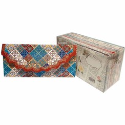 تصویر پاکت پول طرح دار اکلیلی گلاسه بسته 100 عددی Pocket of Money 07