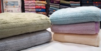 تصویر حوله نیم حمام پولیشی - ابی 