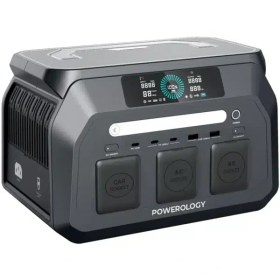 تصویر پاور استیشن پاورولوژی مدل PWP800WBK ظرفیت ۸۰۰ وات قابل حمل با ورودی سولار 