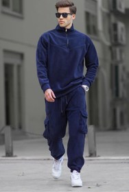 تصویر یقه آبی Zipper Collar Polar Tracksuit مدمکس Madmext 