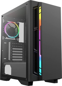 تصویر کیس Antec NX400 Antec NX Series NX400, Mid-Tower ATX Gaming Case, Tempered Glass Side Panel, LED Strip Front Panel, 360 mm Radiator Support, 1 x 120 mm ARGB Fan Included