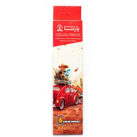 تصویر مداد ۶ رنگ مقوایی 