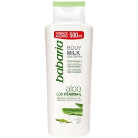 تصویر شیر بدن سفت کننده پوست حاوی ویتامین E و آلوورا باباریا 500 میل BABARIA Aloe Vera With Vitamin E Body Milk 500ml