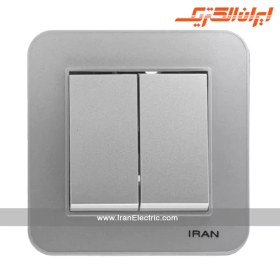 تصویر کلید و پریز ایران الکتریک مدل ارس نقره ای Iran electric Aras model Silver