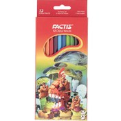 تصویر مداد رنگی 12 رنگ فکتیس با جعبه مقوایی Factis Color Pencil Pack of 12 with Carton Box