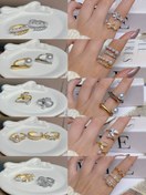 تصویر کالکشن انگشتر مرواریدی ابکاری طلا - 5 