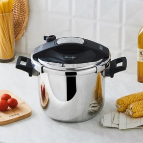 تصویر زودپز روگازی ۷ لیتر استیل کاراجا ترک مدل مارسیلیا Karaca 7 Litr Steel Pressure Cooker Mrsiliya Model