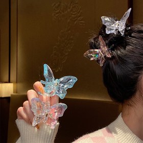 تصویر کلیپس پروانه 4 سانتی شیشه ای Double butterfly clip 4 cm