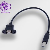 تصویر کابل افزایش USB پنلی سری نر ۹۰ درجه (L - کبرائی) طول 30 سانتی متر (پیچ شو) USB PANEL MALE 90 DEGREE (L) EXTENSION CABLE 30CM
