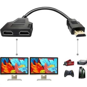 تصویر کابل تبدیل 1 به 2 HDMI conversion cable 1 to 2 HDMI