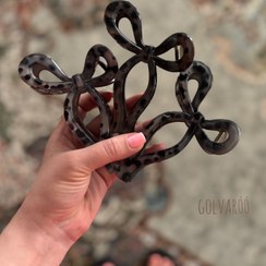 تصویر کلیپس پاپیون پلنگی - قهوه ای 