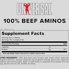 تصویر آمینو بیف 3گرم 200 قرص یونیورسال Universal Nutrition - 100% Beef Aminos -3g 200 Tabs