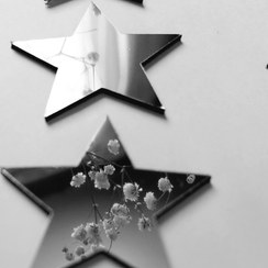 تصویر آینه دکوراتیو ستاره نقره ای پک ۱۰ عددی 