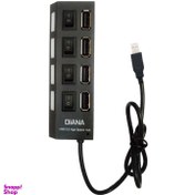 تصویر هاب 4 پورت USB 2٫0 دیانا مدل fd56 